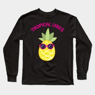 Tropical Vibes Pineapple Long Sleeve T-Shirt